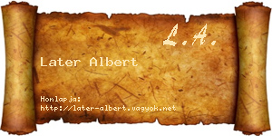 Later Albert névjegykártya